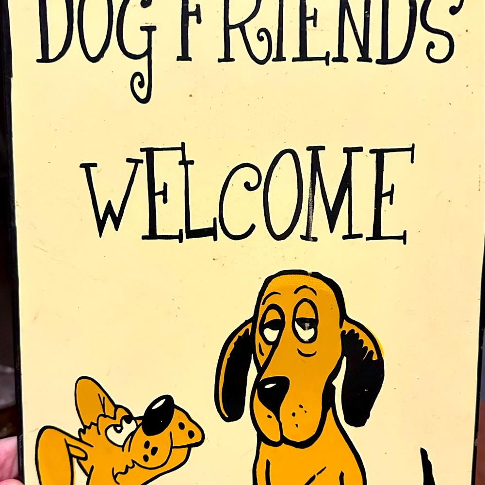 Vintage Metal Dog Sign